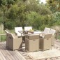 vidaXL Set comedor de jardín 9 pzas con cojines ratán sintético beige vidaXL Set comedor de jardín 9 pzas con cojines ratán sintético beige