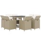 vidaXL Set comedor de jardín 9 pzas con cojines ratán sintético beige vidaXL Set comedor de jardín 9 pzas con cojines ratán sintético beige