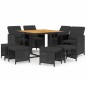 vidaXL Set de comedor de jardín 9 pzas y cojines ratán sintético negro vidaXL Set de comedor de jardín 9 pzas y cojines ratán sintético negro