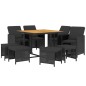 vidaXL Set de comedor de jardín 9 pzas y cojines ratán sintético negro vidaXL Set de comedor de jardín 9 pzas y cojines ratán sintético negro
