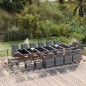 vidaXL Set de comedor jardín 19 pzas con cojines ratán sintético gris vidaXL Set de comedor jardín 19 pzas con cojines ratán sintético gris