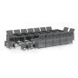 vidaXL Set de comedor jardín 19 pzas con cojines ratán sintético gris vidaXL Set de comedor jardín 19 pzas con cojines ratán sintético gris