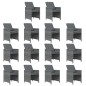 vidaXL Set de comedor jardín 19 pzas con cojines ratán sintético gris vidaXL Set de comedor jardín 19 pzas con cojines ratán sintético gris