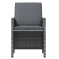 vidaXL Set de comedor jardín 19 pzas con cojines ratán sintético gris vidaXL Set de comedor jardín 19 pzas con cojines ratán sintético gris