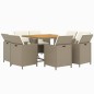 vidaXL Set comedor de jardín 9 pzas con cojines ratán sintético beige vidaXL Set comedor de jardín 9 pzas con cojines ratán sintético beige