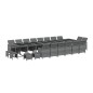 vidaXL Set de comedor jardín 21 pzas con cojines ratán sintético gris vidaXL Set de comedor jardín 21 pzas con cojines ratán sintético gris