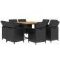 vidaXL Set de comedor de jardín 9 pzas y cojines ratán sintético negro vidaXL Set de comedor de jardín 9 pzas y cojines ratán sintético negro