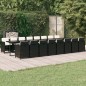vidaXL Set de muebles jardín 17 pzas con cojines ratán sintético negro vidaXL Set de muebles jardín 17 pzas con cojines ratán sintético negro