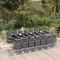 vidaXL Set comedor jardín 15 pzas y cojines ratán sintético gris vidaXL Set comedor jardín 15 pzas y cojines ratán sintético gris