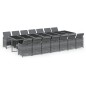 vidaXL Set comedor jardín 15 pzas y cojines ratán sintético gris vidaXL Set comedor jardín 15 pzas y cojines ratán sintético gris