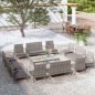 vidaXL Set de muebles de jardín 16 pzas y cojines ratán sintético gris vidaXL Set de muebles de jardín 16 pzas y cojines ratán sintético gris