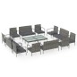 vidaXL Set de muebles de jardín 16 pzas y cojines ratán sintético gris vidaXL Set de muebles de jardín 16 pzas y cojines ratán sintético gris