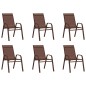 vidaXL Juego de comedor de jardín 7 piezas marrón y negro vidaXL Juego de comedor de jardín 7 piezas marrón y negro