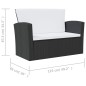 vidaXL Set muebles de jardín 16 piezas y cojines ratán sintético negro vidaXL Set muebles de jardín 16 piezas y cojines ratán sintético negro
