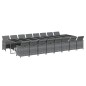 vidaXL Set comedor de jardín 17 pzas y cojines ratán sintético gris vidaXL Set comedor de jardín 17 pzas y cojines ratán sintético gris