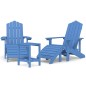 vidaXL Sillas de jardín Adirondack reposapiés y mesa HDPE aguamarina