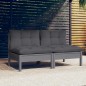 vidaXL Sofá de jardín 2 plazas con cojines madera pino gris antracita vidaXL Sofá de jardín 2 plazas con cojines madera pino gris antracita
