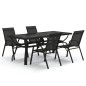 vidaXL Juego de comedor para jardín 5 piezas negro vidaXL Juego de comedor para jardín 5 piezas negro