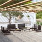 vidaXL Set muebles de jardín 8 piezas y cojines ratán sintético negro vidaXL Set muebles de jardín 8 piezas y cojines ratán sintético negro