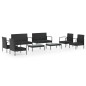 vidaXL Set muebles de jardín 8 piezas y cojines ratán sintético negro vidaXL Set muebles de jardín 8 piezas y cojines ratán sintético negro