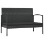 vidaXL Set muebles de jardín 8 piezas y cojines ratán sintético negro vidaXL Set muebles de jardín 8 piezas y cojines ratán sintético negro