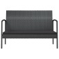 vidaXL Set muebles de jardín 8 piezas y cojines ratán sintético negro vidaXL Set muebles de jardín 8 piezas y cojines ratán sintético negro