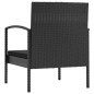 vidaXL Set muebles de jardín 8 piezas y cojines ratán sintético negro vidaXL Set muebles de jardín 8 piezas y cojines ratán sintético negro