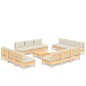 vidaXL Muebles de jardín 13 piezas cojines madera de pino color crema vidaXL Muebles de jardín 13 piezas cojines madera de pino color crema