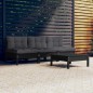 vidaXL Muebles de jardín 4 pzas con cojines antracita madera de pino vidaXL Muebles de jardín 4 pzas con cojines antracita madera de pino