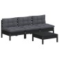 vidaXL Muebles de jardín 4 pzas con cojines antracita madera de pino vidaXL Muebles de jardín 4 pzas con cojines antracita madera de pino