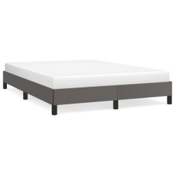 vidaXL Estructura de cama de cuero sintético gris 140x200 cm