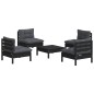 vidaXL Muebles de jardín 5 pzas con cojines antracita madera de pino vidaXL Muebles de jardín 5 pzas con cojines antracita madera de pino
