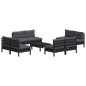 vidaXL Muebles de jardín 9 pzas con cojines antracita madera de pino vidaXL Muebles de jardín 9 pzas con cojines antracita madera de pino