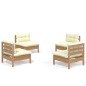 vidaXL Muebles de jardín 4 piezas cojines madera de pino crema vidaXL Muebles de jardín 4 piezas cojines madera de pino crema