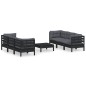 vidaXL Muebles de jardín 7 pzas con cojines antracita madera de pino vidaXL Muebles de jardín 7 pzas con cojines antracita madera de pino