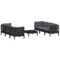 vidaXL Muebles de jardín 7 pzas con cojines antracita madera de pino vidaXL Muebles de jardín 7 pzas con cojines antracita madera de pino