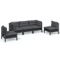 vidaXL Juego de muebles de jardín 5 pzas y cojines madera maciza pino vidaXL Juego de muebles de jardín 5 pzas y cojines madera maciza pino