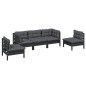 vidaXL Juego de muebles de jardín 5 pzas y cojines madera maciza pino vidaXL Juego de muebles de jardín 5 pzas y cojines madera maciza pino