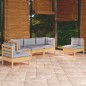 vidaXL Juego de muebles de jardín 5 pzas y cojines madera maciza pino vidaXL Juego de muebles de jardín 5 pzas y cojines madera maciza pino