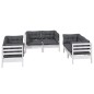 vidaXL Juego de muebles de jardín 6 pzas y cojines madera pino maciza vidaXL Juego de muebles de jardín 6 pzas y cojines madera pino maciza