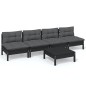 vidaXL Muebles de jardín 5 pzas con cojines antracita madera de pino