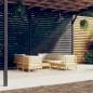 vidaXL Muebles de jardín 8 piezas cojines madera maciza de pino vidaXL Muebles de jardín 8 piezas cojines madera maciza de pino