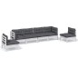 vidaXL Juego de muebles de jardín 6 pzas y cojines madera maciza pino