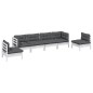 vidaXL Juego de muebles de jardín 6 pzas y cojines madera maciza pino