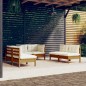 vidaXL Juego de muebles de jardín 6 pzas y cojines madera maciza pino vidaXL Juego de muebles de jardín 6 pzas y cojines madera maciza pino