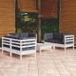 vidaXL Muebles de jardín 7 pzas con cojines madera maciza de pino vidaXL Muebles de jardín 7 pzas con cojines madera maciza de pino