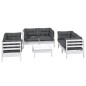 vidaXL Muebles de jardín 7 pzas con cojines madera maciza de pino vidaXL Muebles de jardín 7 pzas con cojines madera maciza de pino