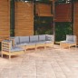 vidaXL Juego de muebles de jardín 6 pzas y cojines madera maciza pino vidaXL Juego de muebles de jardín 6 pzas y cojines madera maciza pino