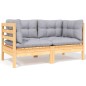 vidaXL Juego de muebles de jardín 6 pzas y cojines madera maciza pino vidaXL Juego de muebles de jardín 6 pzas y cojines madera maciza pino