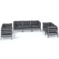 vidaXL Juego de muebles de jardín 7 pzas y cojines madera maciza pino vidaXL Juego de muebles de jardín 7 pzas y cojines madera maciza pino